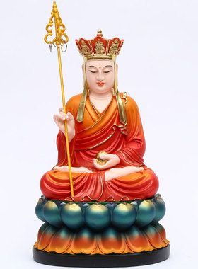 好货包邮树脂佛像古彩地藏粉彩鎏金地藏王摆件寺庙家用唐三藏菩萨