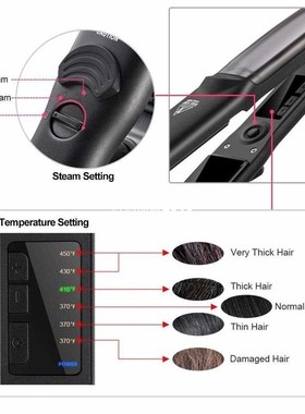 Steam Hair Straightener iron Argan Oil Steam Hair Straighten