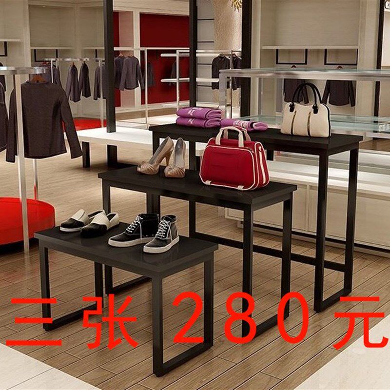 极速男装店店商用阶梯式梯形宣传地台简约衣服货柜鞋架中岛展示台