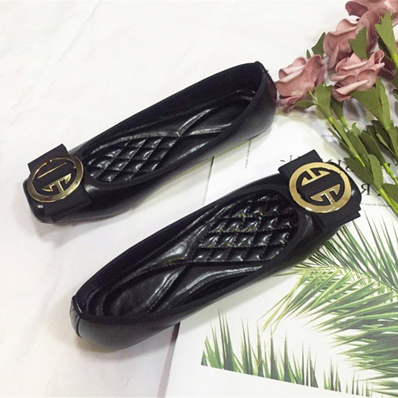 2020 summer square head flat shoes round buckle comfortable