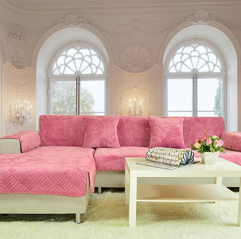 Simple European sofa cushion pure g color plush sofa M cus