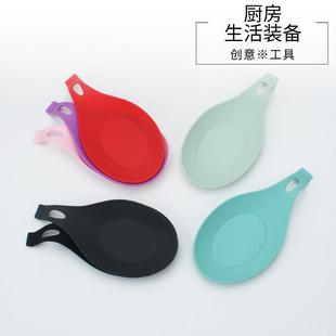 现货大号硅胶勺子垫汤勺搁勺垫硅胶匙羹托更托