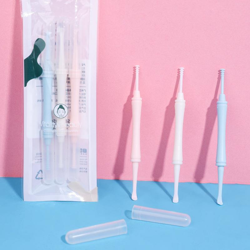 三支入挖耳勺套装双头耳挖螺旋按摩勺两用挖耳勺耳垢清洁棒