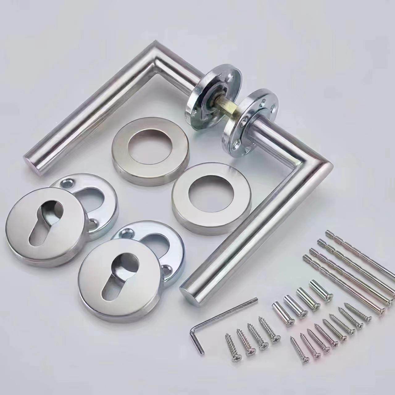 201不锈钢门把手 304不锈钢分体门锁把手 不锈钢管净化门锁