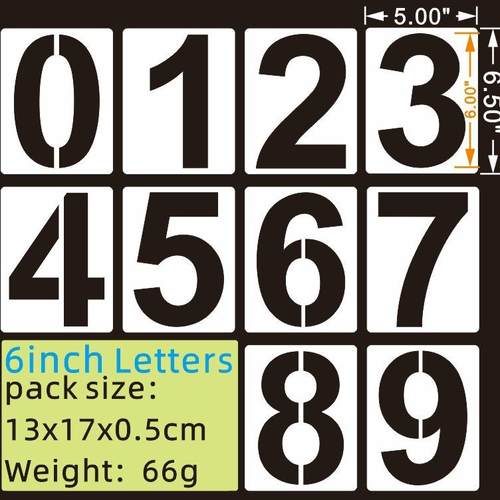跨境10PCS0-9数字门牌号镂空模板 门牌数字号码地址镂空喷漆模板