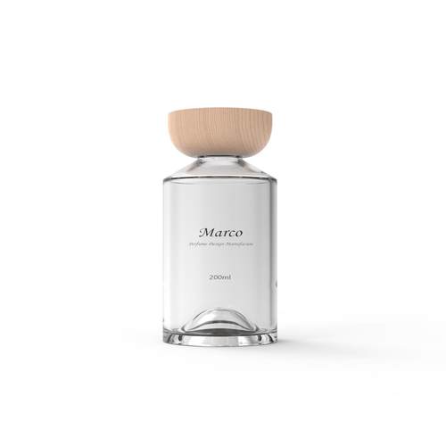 新款香薰瓶200ml高端创意款圆柱凹底斜肩挥发液空瓶扩香瓶玻璃瓶