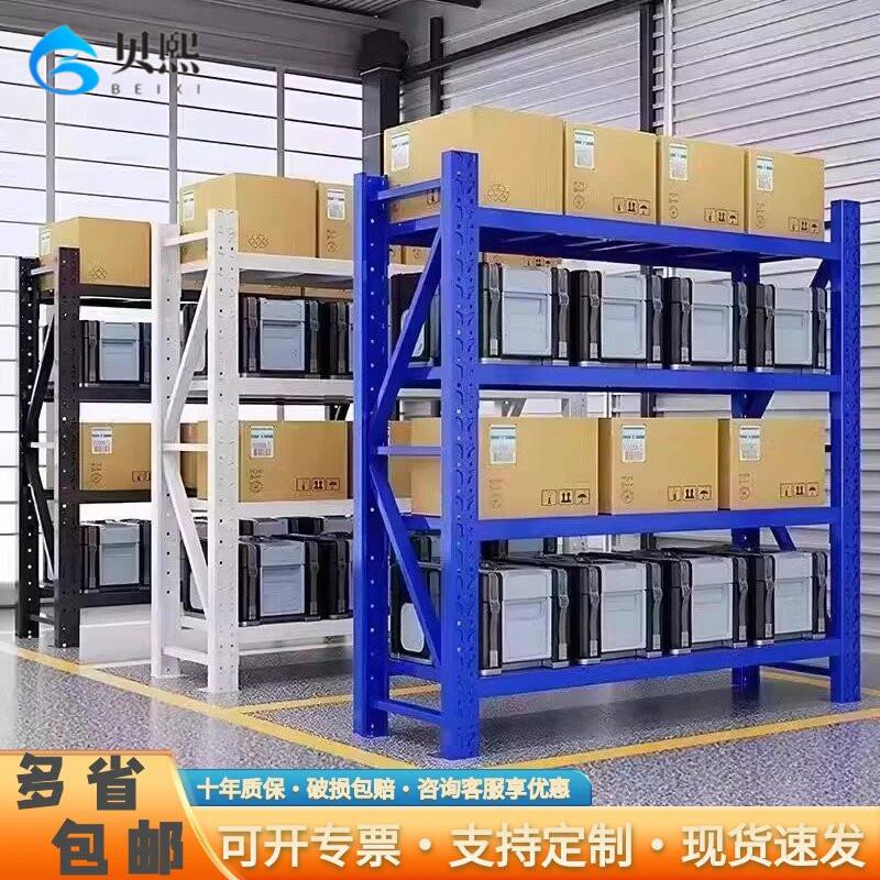 仓储货架多层置物架四层展示架仓库中型加厚储物架轻型收纳铁架子