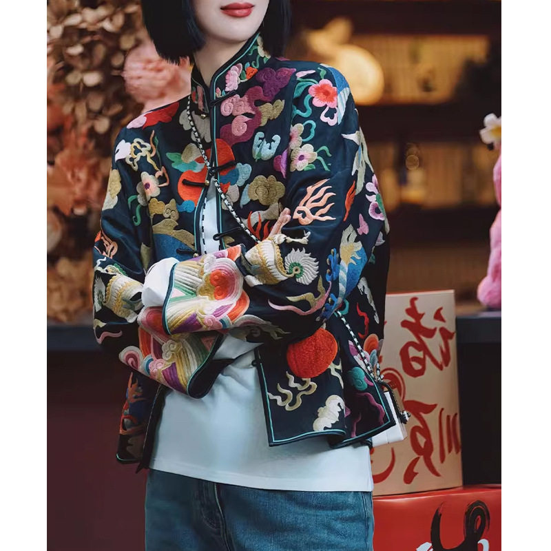 独特新中式女装刺绣外套中国风年轻款改良唐装女2025早秋新款上衣图片
