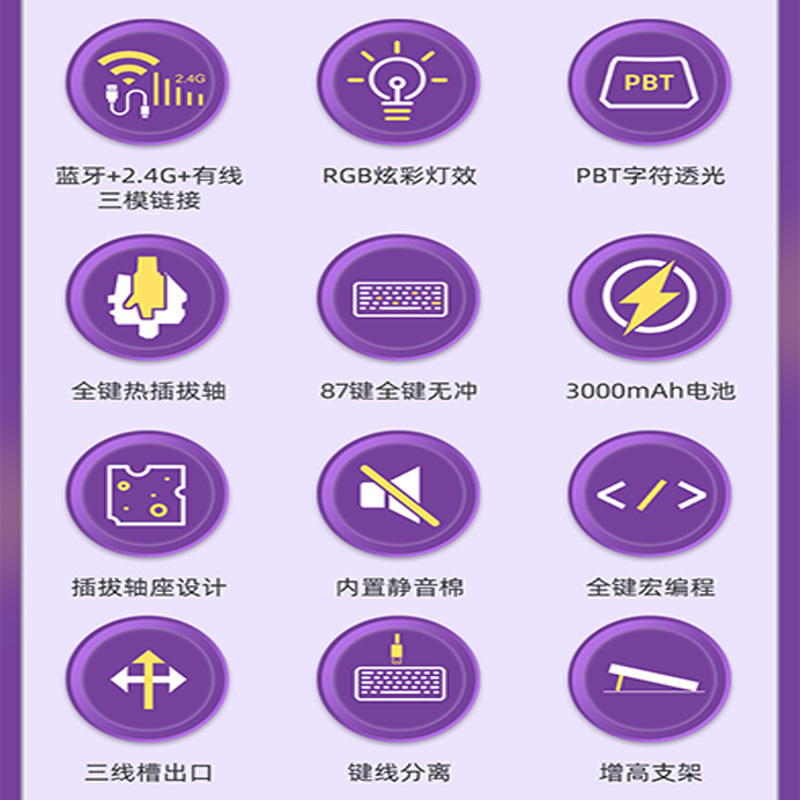 银韧87键无线蓝牙三模机械键盘