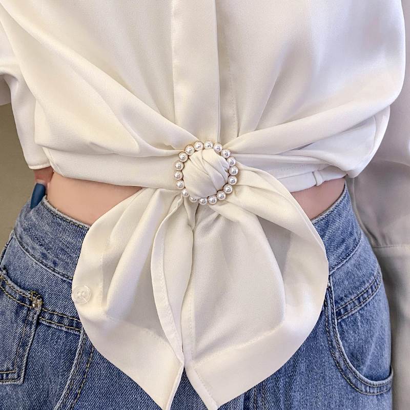 两用丝巾扣衣角t恤打结扣环神器档收腰下摆衣服百搭女衬衣装饰