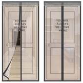 极速窗纱免打孔订做好看防蚊门帘门自粘磁铁时尚 门通风 铁门门上