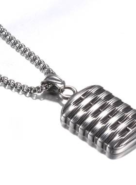 -Retro Mens Titanium Steel Necklace Pendant tendy Mens Per