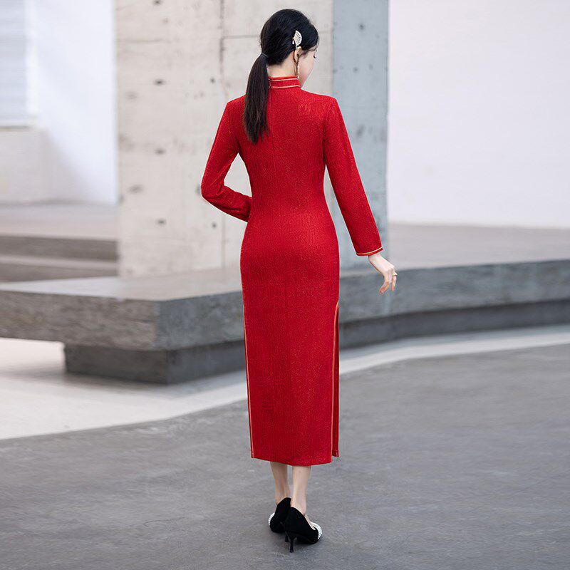 极速旗袍礼仪服2025新款走秀出嫁外嫁女回娘家服装中国红迎宾礼服