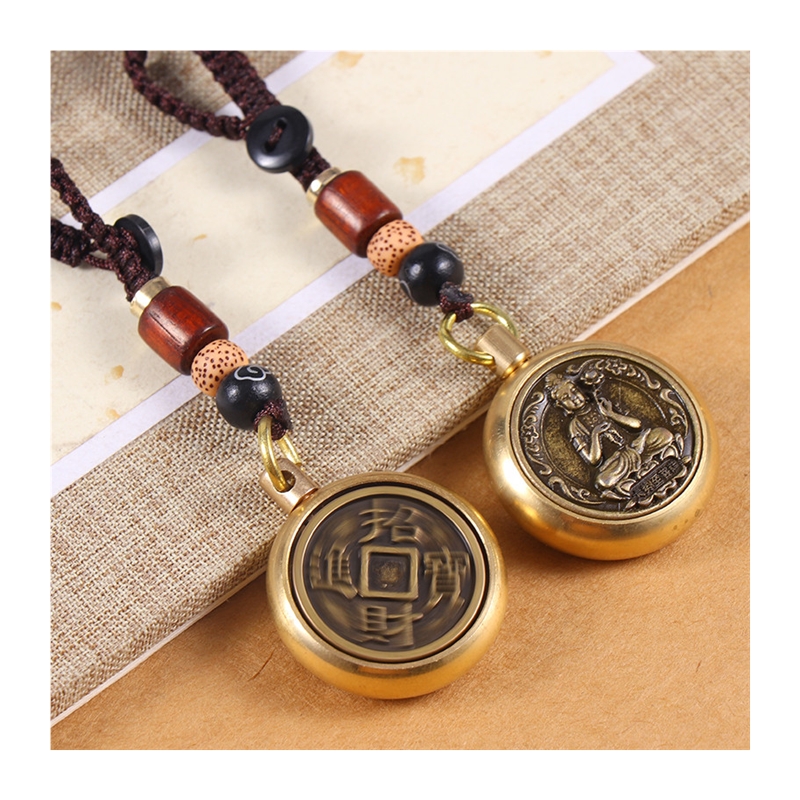 十二生肖守护神钥匙扣挂件纯黄铜本命佛不动明王普贤文殊汽车吊坠