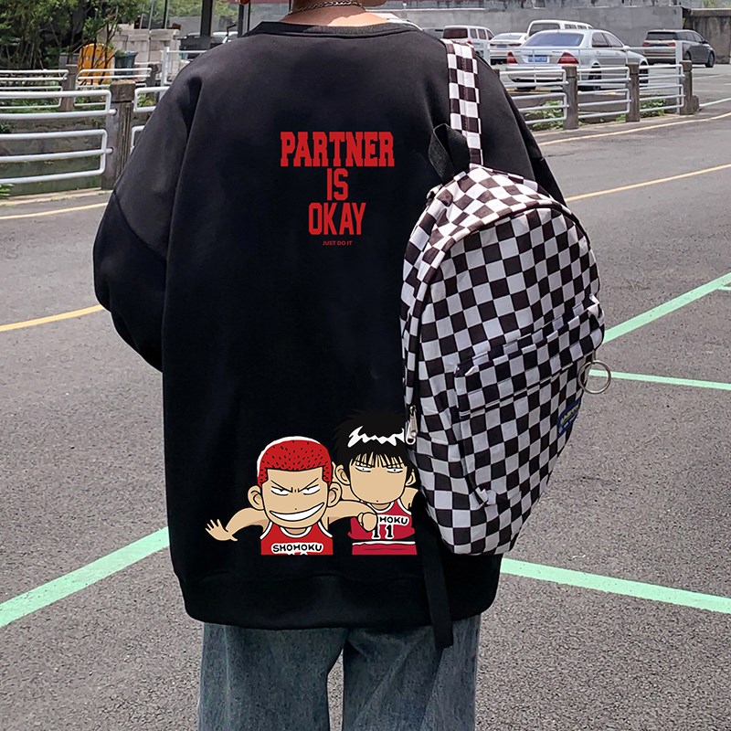 卫衣男oversize小众高街潮牌ins宽松圆领春秋款上衣服流川枫外套
