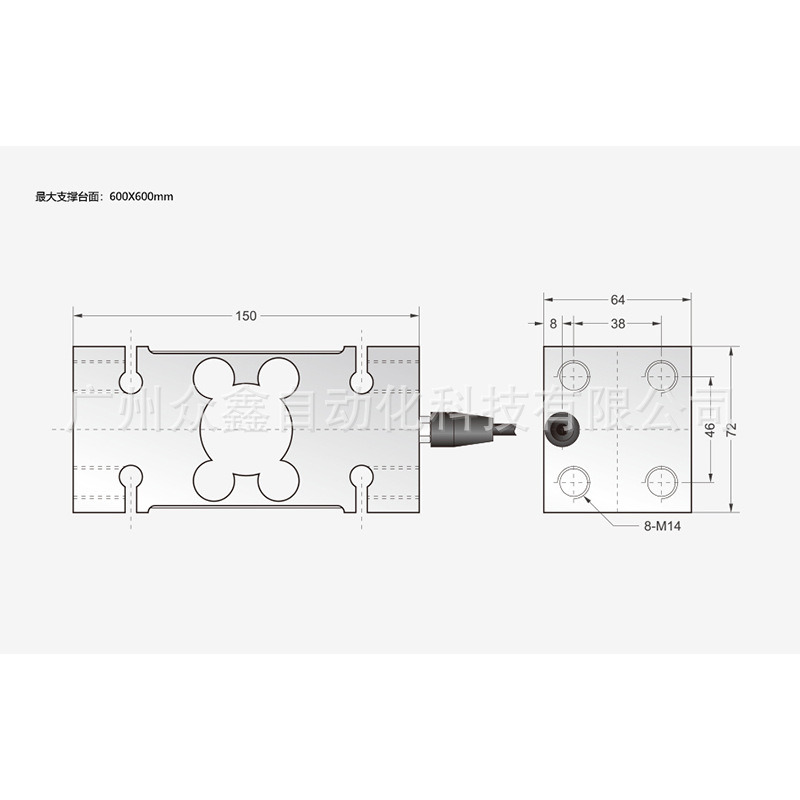 美国传力 FSSV-500kg FSSV-750kg FSSV-1000kg单点式称重感测器