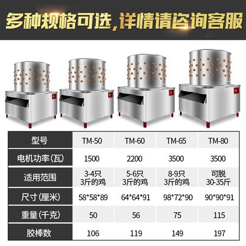 家禽脱毛机鸡鸭鹅全自动不锈钢家用小型杀鸡鸭大型商用一体打毛机