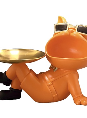 轻奢招财狗入户玄关钥匙收纳客厅桌面摆设乔迁礼物家居装饰品摆件