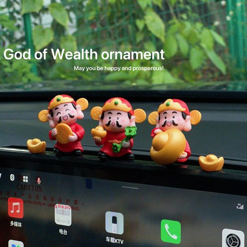 财神爷办公室桌面招财车载小摆件