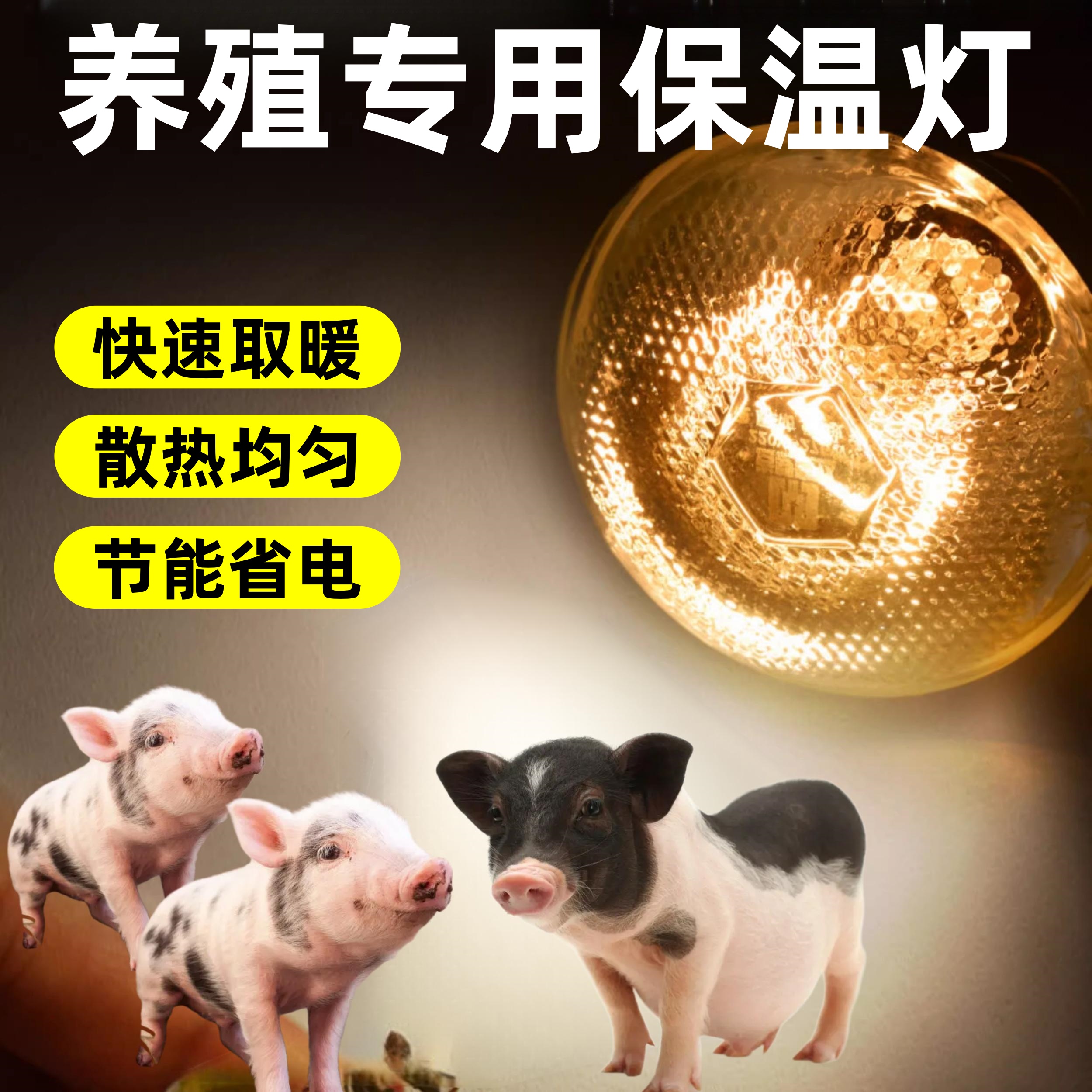 养殖场保温灯育雏取暖灯加热灯泡烤灯自热保温灯加温灯养殖场专用