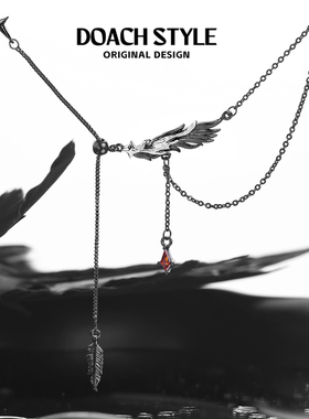 流星羽原创设计羽毛吊坠项链