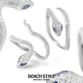 DOACH 蛇戒指女纯银小众设计灵蛇蛇形情侣对戒轻奢高级感蛇年饰品