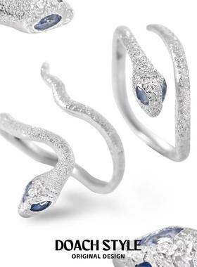 DOACH 蛇戒指女纯银小众设计灵蛇蛇形情侣对戒轻奢高级感蛇年饰品
