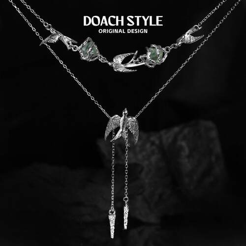 DOACH原创飞鸟纯银小众抽拉项链