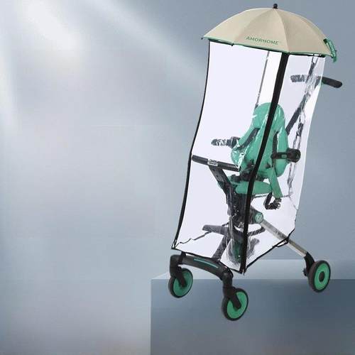 【不含雨伞】am溜娃神器配件雨罩婴儿车防雨罩推车防风罩溜娃挡风