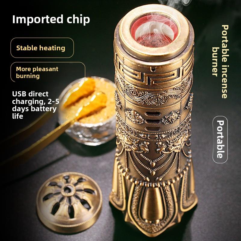 迷你手持USB八吉祥电子熏香炉藏式烟供沉香充电合金小型车载香器