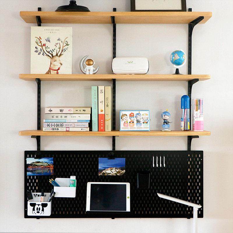 洞洞板书架墙上置物架实木隔板多层书架壁挂书柜书桌墙面装饰隔板,住宅家具,搁板/置物架/家用陈列架,淘宝优惠券,粉丝福利购,淘宝优惠卷