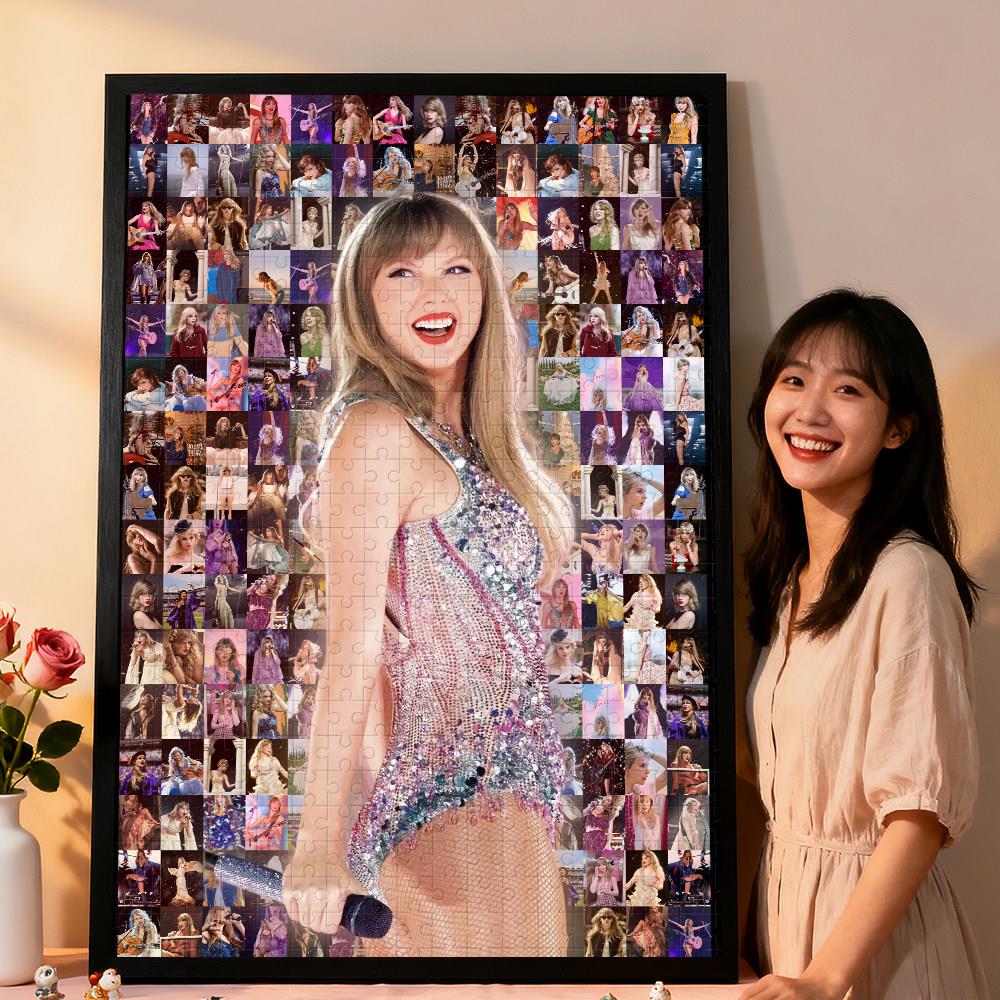 霉霉TayLorswift周边木质拼图高颜值解压手工定制马赛克照片礼物
