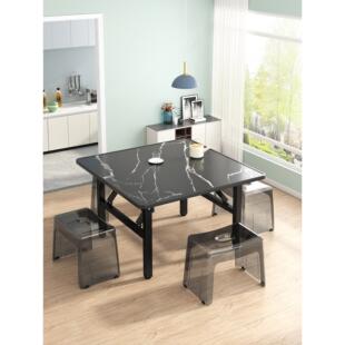 折叠桌方桌家庭餐桌出租屋宿舍餐桌小地板桌简易摊档桌户外烧烤矮