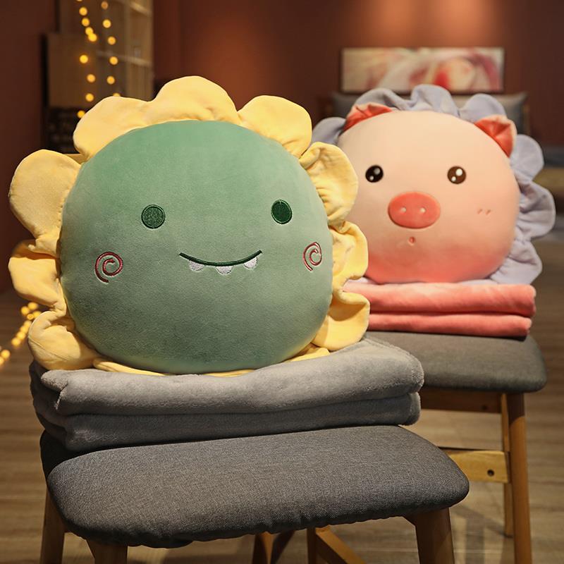 抱枕车用被子两用毯子二合一男生款睡觉办公室午睡小枕头超软可爱