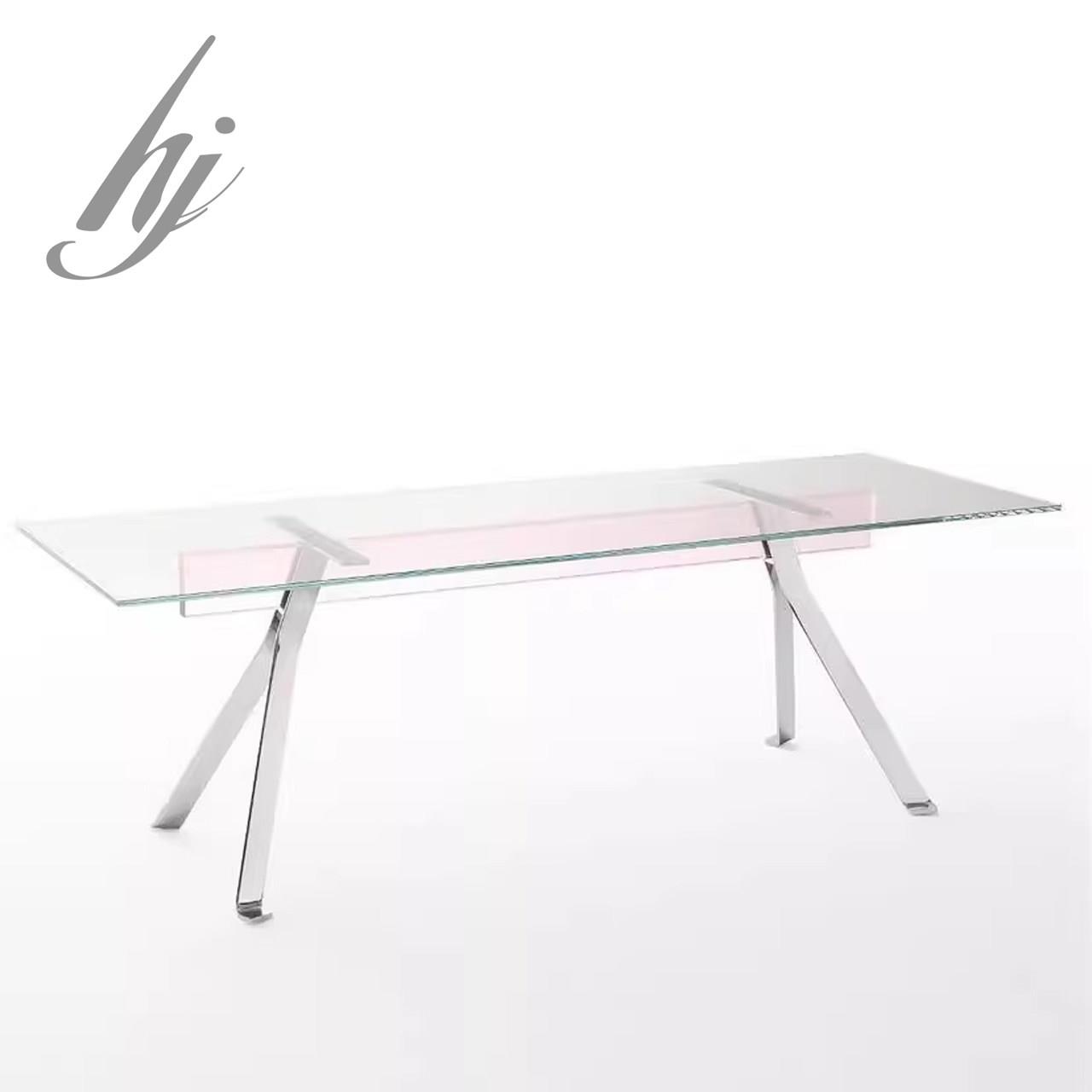 意式极简轻奢玻璃餐桌GLAS ITALIA Mari Cristal钢化玻璃会议桌子