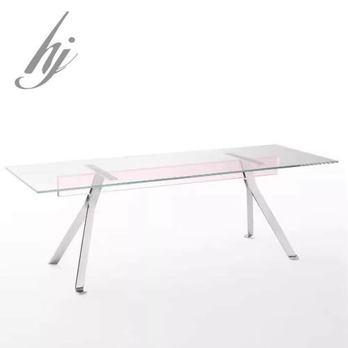 意式极简轻奢玻璃餐桌GLAS ITALIA Mari Cristal钢化玻璃会议桌子