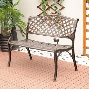 美蒂华府户外公园椅阳台铸铝靠背椅休闲别墅庭院花园欧式室外长椅