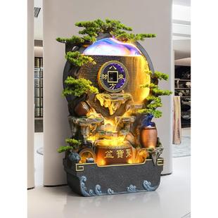 水幕墙循环流水喷泉办公室客厅入口玄关风水轮景观墙假山瀑布摆件