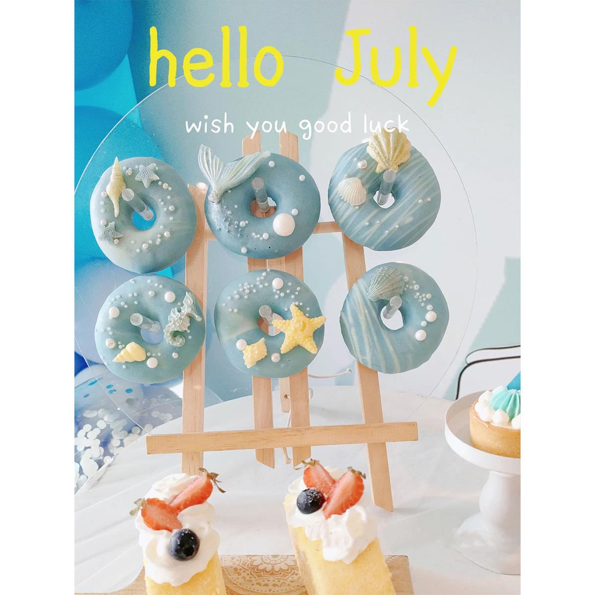 亚克力甜甜圈展示架甜品台装饰摆件婚礼摆台木质支架子板布置道具