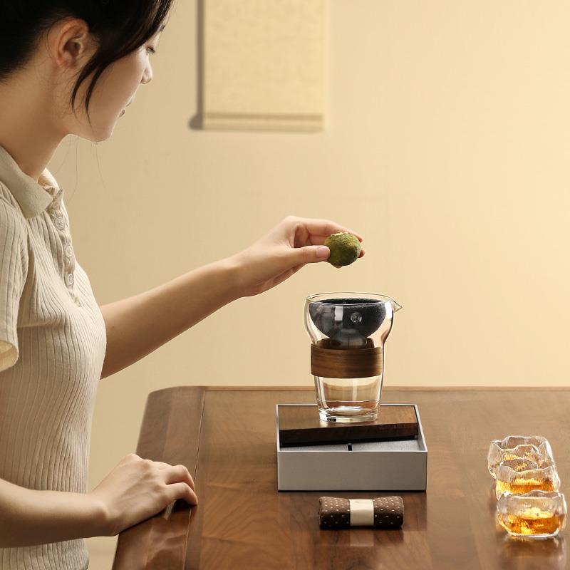 玻璃公道杯套装一体茶滤架创意懒人泡茶神器茶具配件冲茶器茶漏