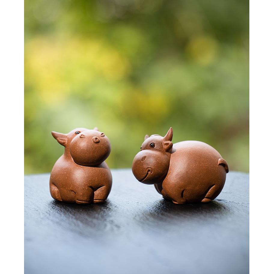 亦合紫砂茶宠生肖牛手工精品可养创意你好牛牛气冲天茶桌摆件茶玩