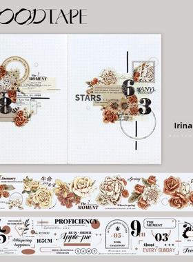 Moodtape原创设计手册磁带古卡覆古花Erina花园文具装饰贴纸