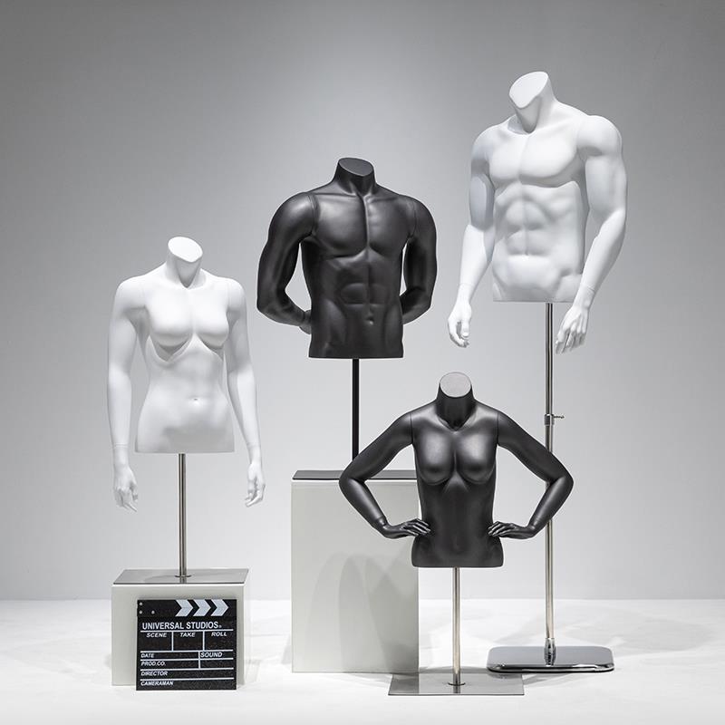 运动模特道具男半身人台服装店橱窗展示架模型男女假人体模特人偶
