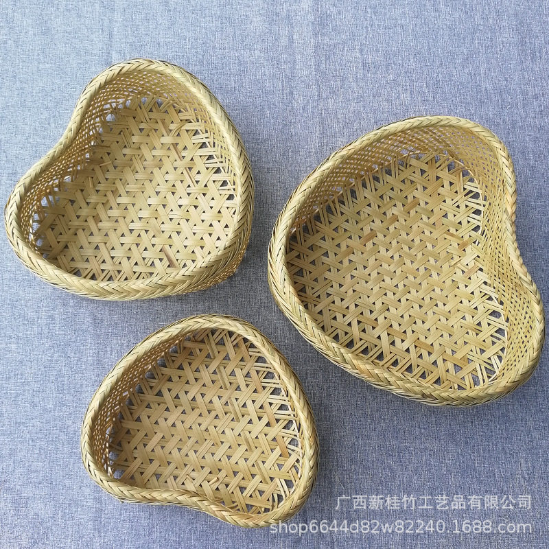 新款创意心形竹编节日喜庆包装