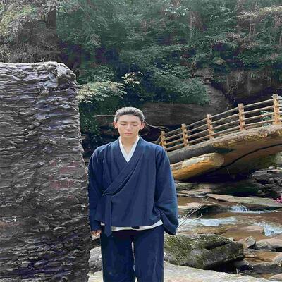 新中式男中武当王也同款道袍外套