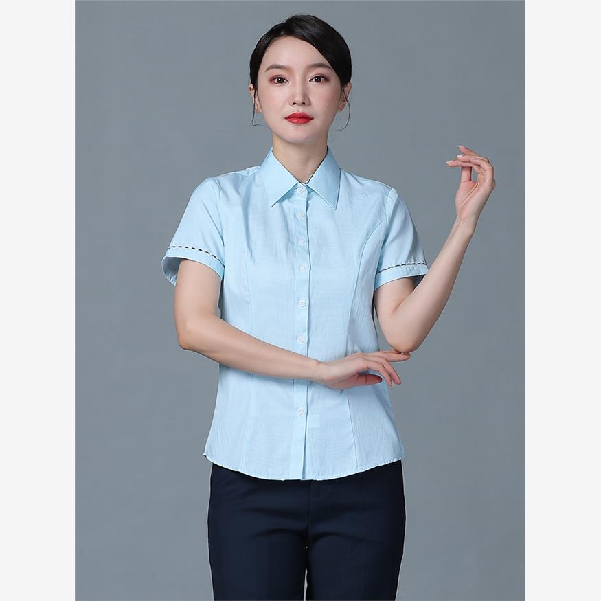 中国邮政工作服女士新款套装衬衣夏季短袖邮储营业员工装衬衫