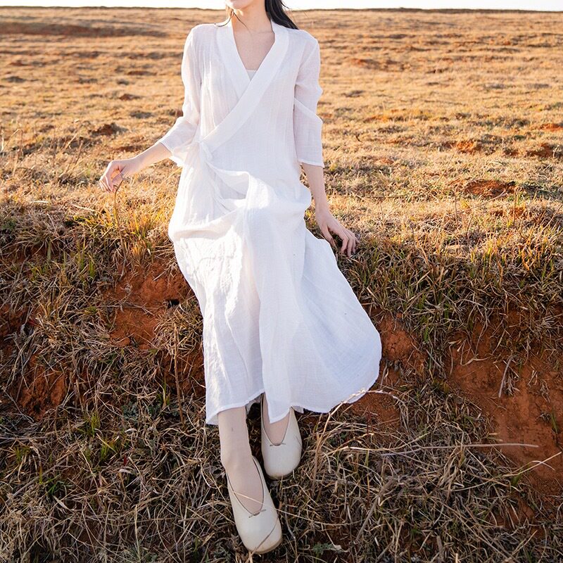 中式禅服女仙气茶服居士打坐佛系