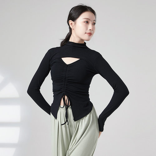 舞练功服上衣抽绳拉链百搭舞蹈