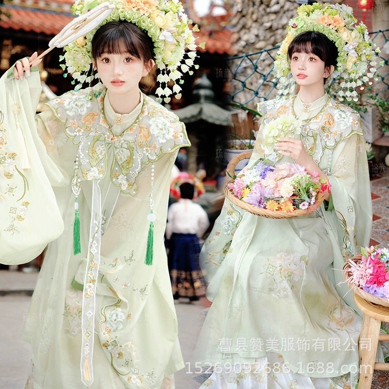 影楼新款泉州浔浦女簪花服装明制