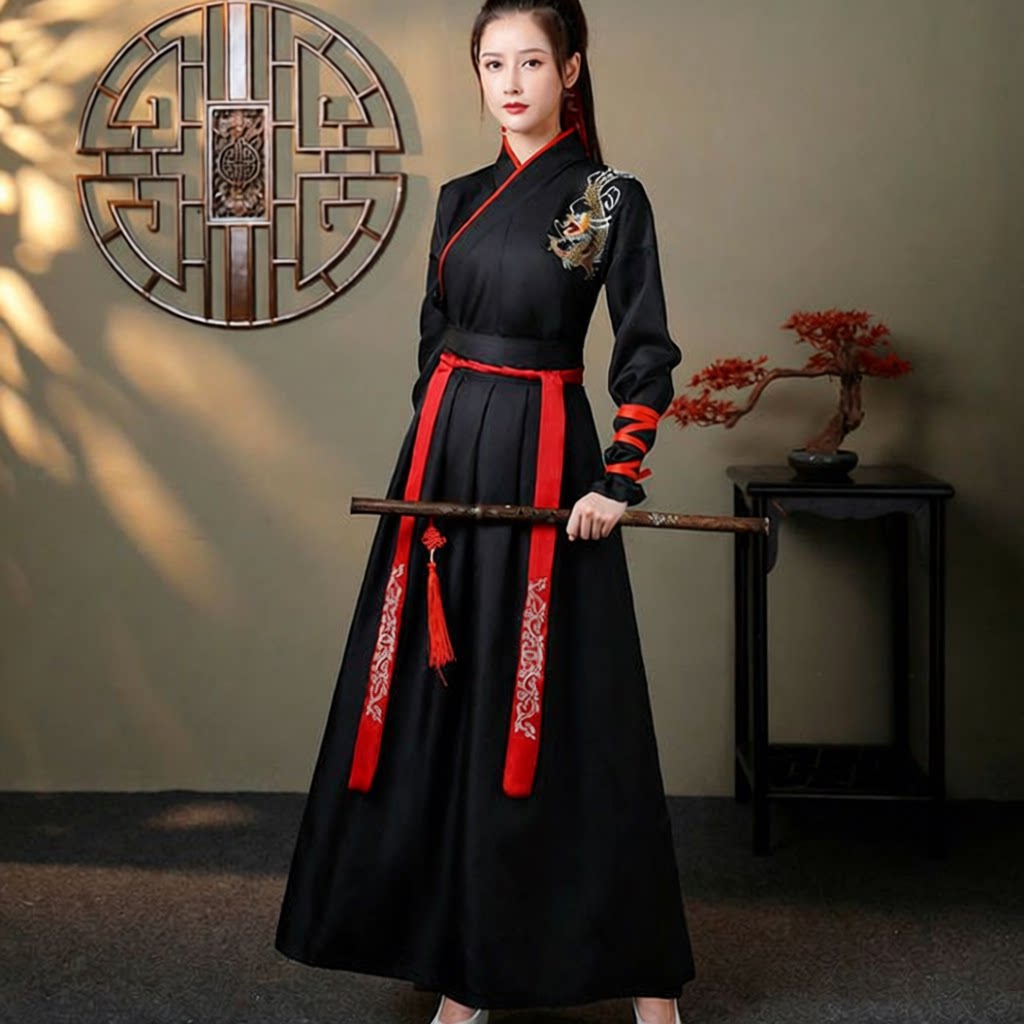 男女汉服汉元素中班服改良交领